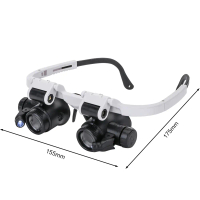 Telescopic Magnifier Glasses Loupe with LED Light Observation Magnifying Eyewear