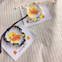 Cute Love Bond Character Nailong Couple Bracelet dengan Desain Lucu dan Gratis Kotak dan Stiker untu