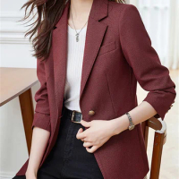 Yitimuceng Fashion Formal Blazer for Women Fall Winter 2023 New Office Ladies Solid Long Sleeve Slim Jacket Elegant Casual Coats
