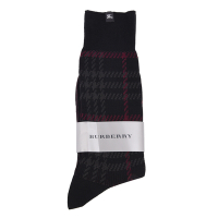 BURBERRY 經典格紋紳士襪-黑色