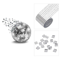 Silver Mirror Mosaic Tiles Mini Square Acrylic Self Adhesive Tile Sticker Handmade Crafts For Home Bathroom Party DIY Decoration