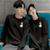 Kaos Couple Lengan Panjang Logo Saranghae / Baju Couple Pasangan / Atasan Couple Isi 2pc