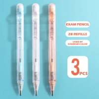 M&amp;G 3pcs/lot 2B Transparent Exam Mechanical Test Pencil 1.8*0.9mm Pencil Refills Automatic Pencil for Woodworking Exams Drawing