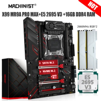 MACHINIST X99 Kit MR9A PRO MAX Motherboard Combo LGA 2011-3 Xeon E5 2695 V3 CPU 2*8GB DDR4 2666MHz RAM Memory NVME M.2 USB 3.0