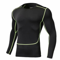 Men Compression Running T Shirt Fitness Tight Long Sleeve Sport tshirt Training Jogging Shirts Gym Sportswear Yoga T shirts