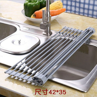 [Hare.D] 42*35-矽膠摺疊瀝水架 跨境熱銷 厨房置物架 水槽碗筷碗架碗碟濾水架