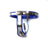 2 pcs/set Chastity belt female stainless steel+anal plug with Steel wire blue bdsm bondage restraints female chastity belt