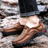 Sneakers Hiking Shoes genuine leather men hiking shoes men leather shoes zapatillas hombre zapatos XL size 45 46 47 48 49 50 new
