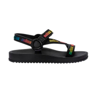 【Melissa】彩虹Z字平底涼鞋(黑色)