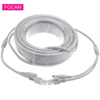 IP CCTV Camera RJ45 + DC Power Cable 5M/10M/15M/20M/30M Ethernet 2 in 1 CAT5/CAT-5e RJ45 Cables for IP Camera NVR System