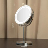 led帶燈梳妝ins風學生宿舍美妝放大鏡子臺式桌化妝品可充電化妝鏡