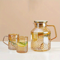 Terbaru BOUSSAC Teko Pitcher Kaca Tahan Panas Api Water Jug 1.8L with 2 Cup - BSS18 Original 100%