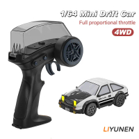 Ae86 1/64 RC เดสก์ท็อป Mini Drift รถ 4WD Full Proportional คันเร่งรีโมทคอนโทรล Racing รถขนาดเล็กสําห