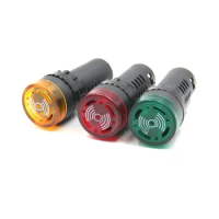 AD16-22SM 12V 24V 36V 110V 220V 380V 22mm Flash Signal Light Indicator LED Buzzer Active Beep Alarm Red Green Yellow Black
