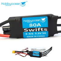 Hobbyocean 40A 50A 80A Brushless ESC Electric Speed Controller for RC Airplane Jet EDF Boat
