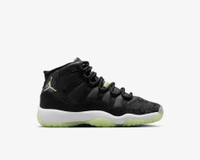 Sepatu Basket Anak Nike Jordan 11 Retro Black Barely Volt Grade School (GS) IB1378-001 6Y