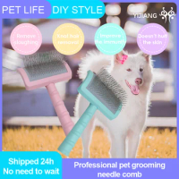 Yijiang Pet Cat Dog Rabbit Hair Extra Longl Brush Hair Massage Comb Open-Knot Brush Groming Cleaning Tool Comb Needle