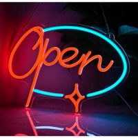 Led Neon Open Signs for Business 15.8" x 11.5" USB Powered Lighted Store Coffee Salon Shop Beauty Room Hotel Wall Decor