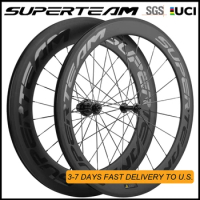 SUPERTEAM Front 60mm Rear 88mm Carbon Wheels 700C Bicycle Racing Carbon Wheelset