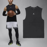 【NIKE 耐吉】背心 Jordan Sport 男款 黑 白 速乾 開衩 運動 籃球 無袖(FN5857-010)