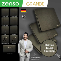 [SIRIM][Ready Stock]ZENSO Switch-Grande Series Hairline Black Switch Switches & Sockets # Grande Bla