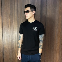 美國百分百【全新真品】Armani Exchange 短袖 T恤 AX 上衣 logo 短T 黑色 CT46