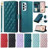 Fashion Wallet Case on For Samsung Galaxy A52S 5G Cover Rhombic Pattern Flip Case for Samsung A52s A 52 A12 A32 5G A51 A71 Coque