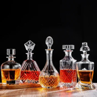 Crystal Whiskey Decanter for Liquor, Scotch Bourbon, Lead-free Wine Drinkware, Liquor Glass, Alcohol Bottle