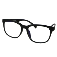 【Docomo】方形濾藍光眼鏡　質感框體搭載高等級抗藍光鏡片　多功能MIT專業設計　經典質感黑(藍光眼鏡)