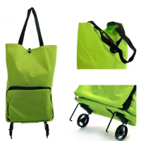 Oxford Doek foldable bag new reusable shopping bag trolley bags on wheels wheels Shopping Bag Cart eco big bag tote bag luxury