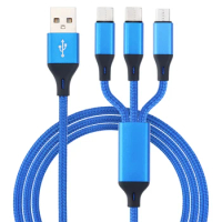 3 in 1 USB Cable for Mobile Phone Micro USB Type C Charger Cable for Huawei iPhone 11 pro XR XS Max X Fast Charging Cord 500PCS