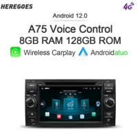 Carplay 8G+128GB DSP Android 12 Car DVD Player GPS 8G+128GB Navi 4G LTE Wifi For Ford Transit Fiesta Focus Galaxy Mondeo Fusion