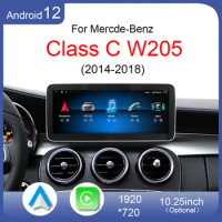 For Mercedes Benz C W205 C200 260 2014 to 2018 Android 12 CarPlay 4G Car DVD Radio GPS Navigation Multimedia Player HD Screen