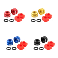 2Pcs Bicycles Vacuum Tire Valves Nut with Seal Rings &amp; Pad Valves Fixed Washer