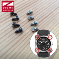 Black matte PVD/matte silvery BR watch bezels inserts screw for Bell&amp;Ross original BR03 42mm watch cases