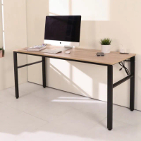【BuyJM】低甲醛漂流木紋附插座筆筒160公分穩重工作桌(電腦桌)