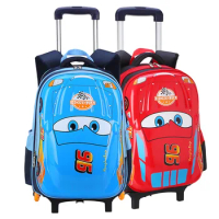 Satchel Rolling Backpack for Children Students Kids Wheeled Backpack For boys Car Style School Trolley Bag with wheels School