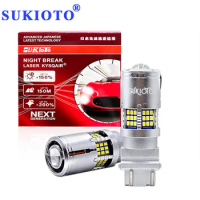 2PCS SUKIOTO T25 LED Canbus 3157 3156 LED Bulb Car Rear Brake Lights Parking Signal Lamp 7440 1156 BA15S BAU15S No Hyper Flash