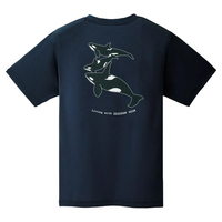 【【蘋果戶外】】mont-bell 1114818 NV 軍藍【男款】Killer whales in Hokkaido 北海道虎鯨 Wickron 短袖排汗衣 排汗T恤 機能衣