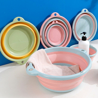 大號-可攜式折疊洗臉盆(可掛式) //可折疊盆 塑膠盆 洗衣盆 洗菜盆 水桶 水盆