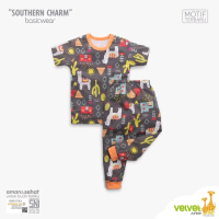 Baju Anak Setelan Mix Lucu Velvet Junior (Kaos Pendek Celana Panjang)