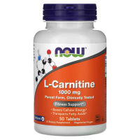【US】ราคากิจกรรมUS[NOW Foods] L-Carnitine 1000mg. – 50 เม็ด |   คาร์นิเพียว ® |   Energy & Fat Metabo