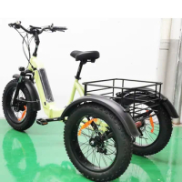 48v 500w 750w Fold Electric Trike Fat Tire 3 Wheel Electric Tricycle Three Wheels Adult Cargo Electric Bike