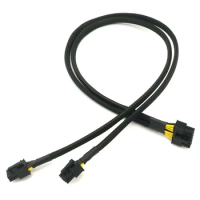 Black Sleeved 12Pin Male to Dual 6Pin PCIE PSU Power Cable for Seasonic X Series