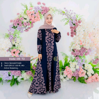 Dress Muslim Twill Ori Elzhaf Motif Terbaru Bahan Adem - Gamis