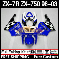 Body Kit For KAWASAKI NINJA ZX-7R ZX-750 1996 1997 1998 1999 107No.115 ZX 7R 750 7 R ZX750 ZX7R 00 01 02 03 Fairing bllue factor