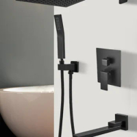 Black Conceal Rain Shower Faucet Bathroom Shower Faucet Taps Spout Faucet SUS 304 Material Rotatble Spout Faucet Taps