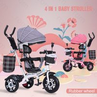 4 In 1 baby stroller bicycle kids tricycle bike for kids stroller bike Trolley Bike for baby