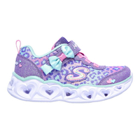 SKECHERS【302088NLVAQ】Heart Lights 小童鞋 運動鞋 電燈鞋 愛心 豹紋 蝴蝶結 紫粉