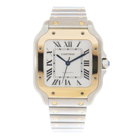 【Cartier 卡地亞】Santos 中型金屬鍊帶款x35.1mm(W2SA0016)